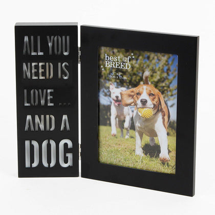 All You Need Is Love And A Dog' LED Freestanding Black Photo Frame
