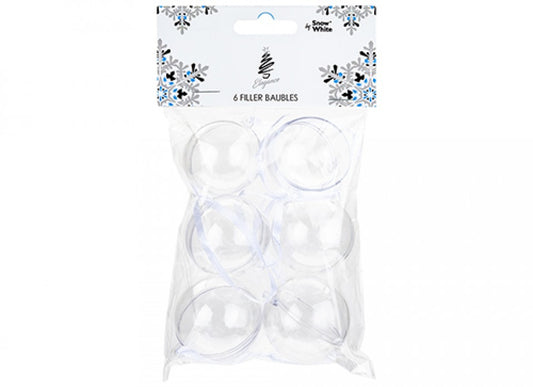 Pack of 6 4cm Plastic Filler Christmas Baubles