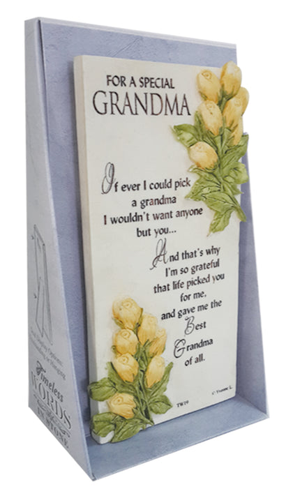 For A Special Grandma Timeless Words Plaque