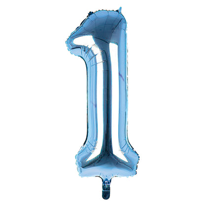 Giant Foil Light Blue 1 Number Balloon