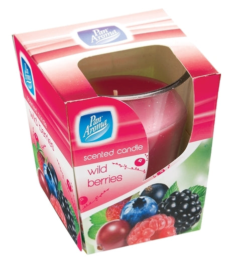 Wild Berries Scented Clear Glass Candle