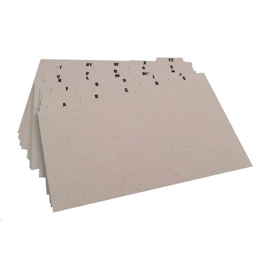 Pack of 25 A-Z Buff Guide Cards 203x127mm