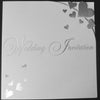 Pack of 6 White Wedding Invitations with Silver Hearts