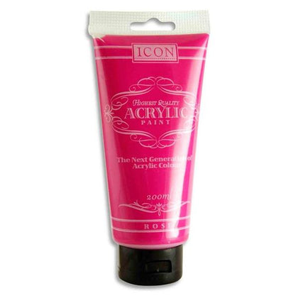 Icon Acrylic Paint 200ml Rose Pink