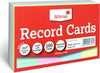 Pack of 100 Multi-Coloured Record Cards 5x3" (127 x 76mm)