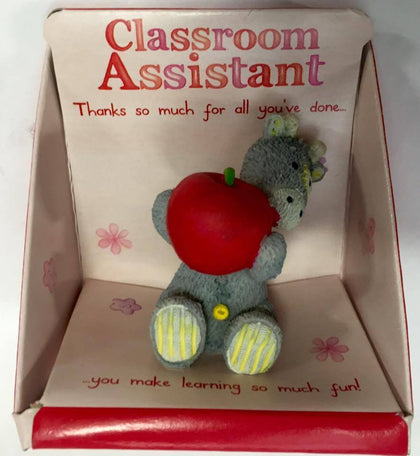 Classroom Assistant Captioned JoJo Giraffe Resin Figurine Elliot and Buttons