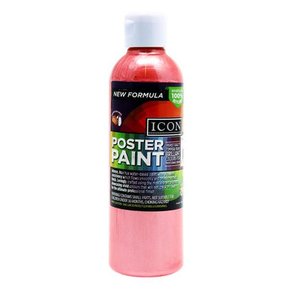 300ml Red Pearlescent Poster Paint by Icon Art
