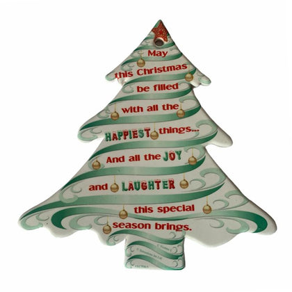May this Christmas Be Filled With Joy Tree Design Hanging Plaque