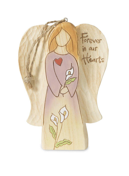 Forever In Our Hearts Angel Figurine with Twine String, 4-1/2
