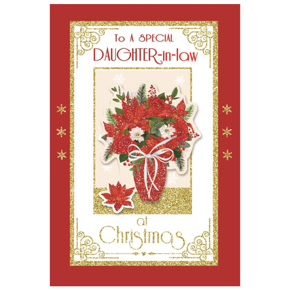 To a Special Daughter In Law Flower Pot Design Christmas Card