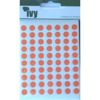 Pack of 490 8mm Orange Round Sticky Dots