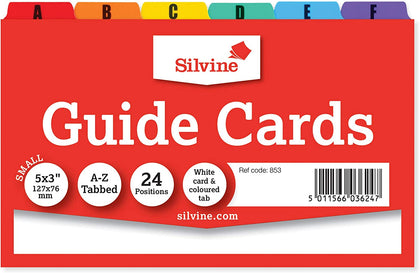 White Cards And Coloured Tab A-Z Guide Cards 127 x 76mm (5