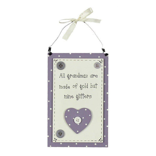 All Grandmas Made Of Gold Mine Glitters Wooden Plaque Hanging Gift Grandma