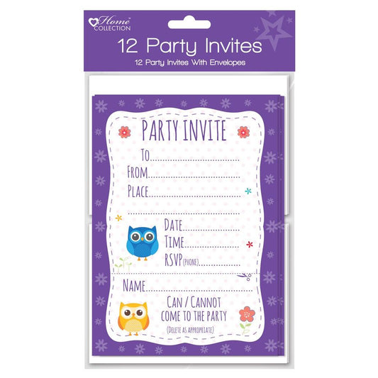 Pack of 12 Woodland Party Invites