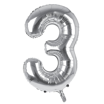 Giant Foil Silver 3 Number Balloon