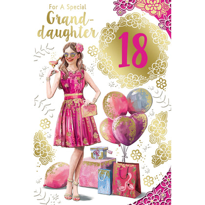 For a Special Granddaughter 18th Birthday Celebrity Style Greeting Card