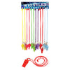 Pack of 12 Plastic Whistle  5.5cm Assorted Neon Colours With Cord