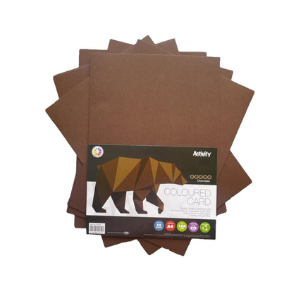 Pack of 50 Sheets A4 Chocolate Brown 160gsm Card by Premier Activity