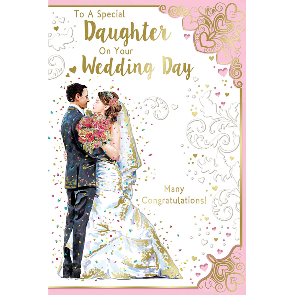 To a Special Daughter On Your Wedding Day Many Congratulations Celebrity Style Greeting Card