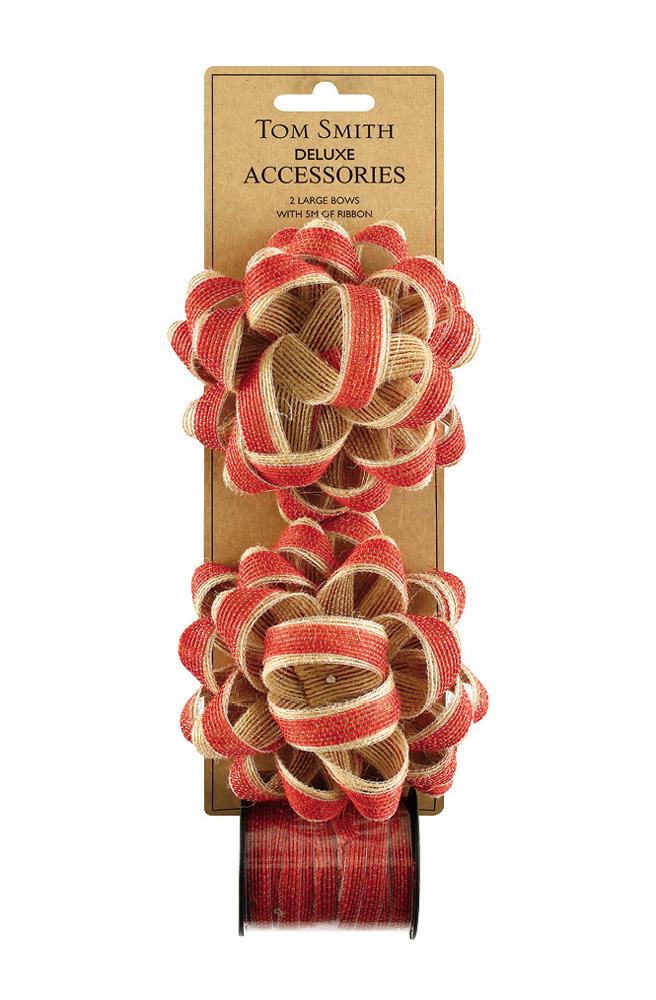 Deluxe Kraft Double Bow Christmas Decoration