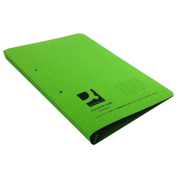 Pack of 25 35mm Capacity Foolscap Green Transfer Files