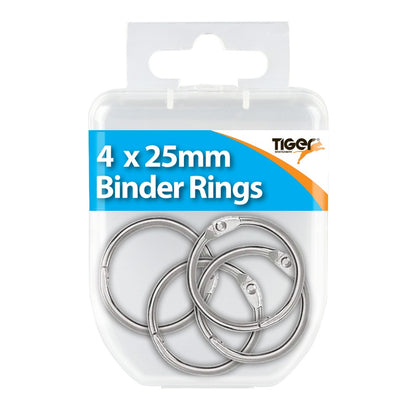 Pack of 4 Binder 25mm Rings