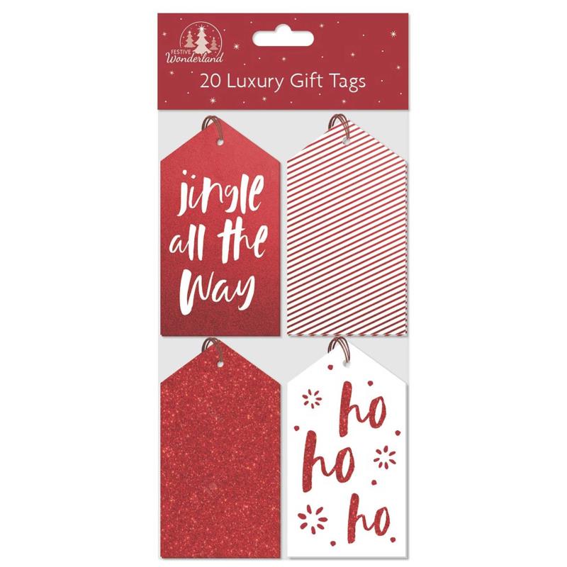 Pack of 20 Luggage Shape North Pole Christmas Gift Tags