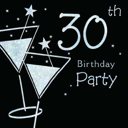 30th Birthday Party Invitations (Pack of 6 Cards & Envelopes)