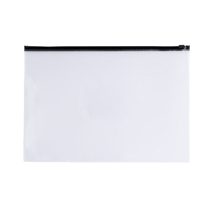 Pack of 12 A6 Clear Zippy Bags with Black Zip