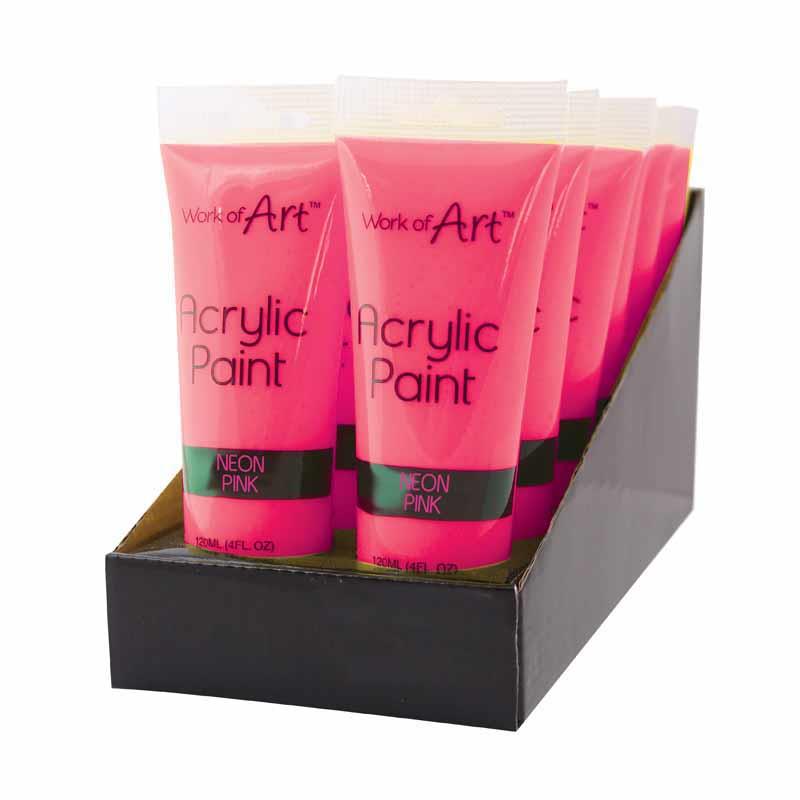 Neon Pink Acrylic Paint 120ml