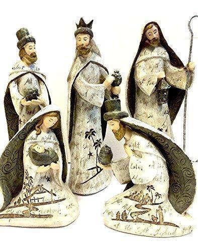 Set Of 5 Christmas Nativity Scene Figurine Ornament Statues