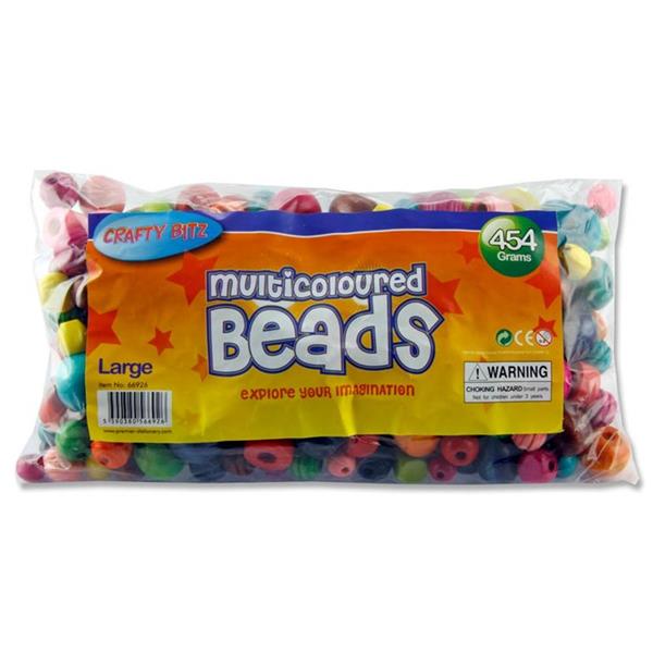 Bag of 454g Large Wooden Multicoloured Beads by Crafty Bitz