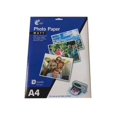 Pack of 8 Sheets A4 Matte Photo Paper by Chiltern Wove