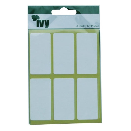 Pack of 42 White 25x50mm Rectangular Labels