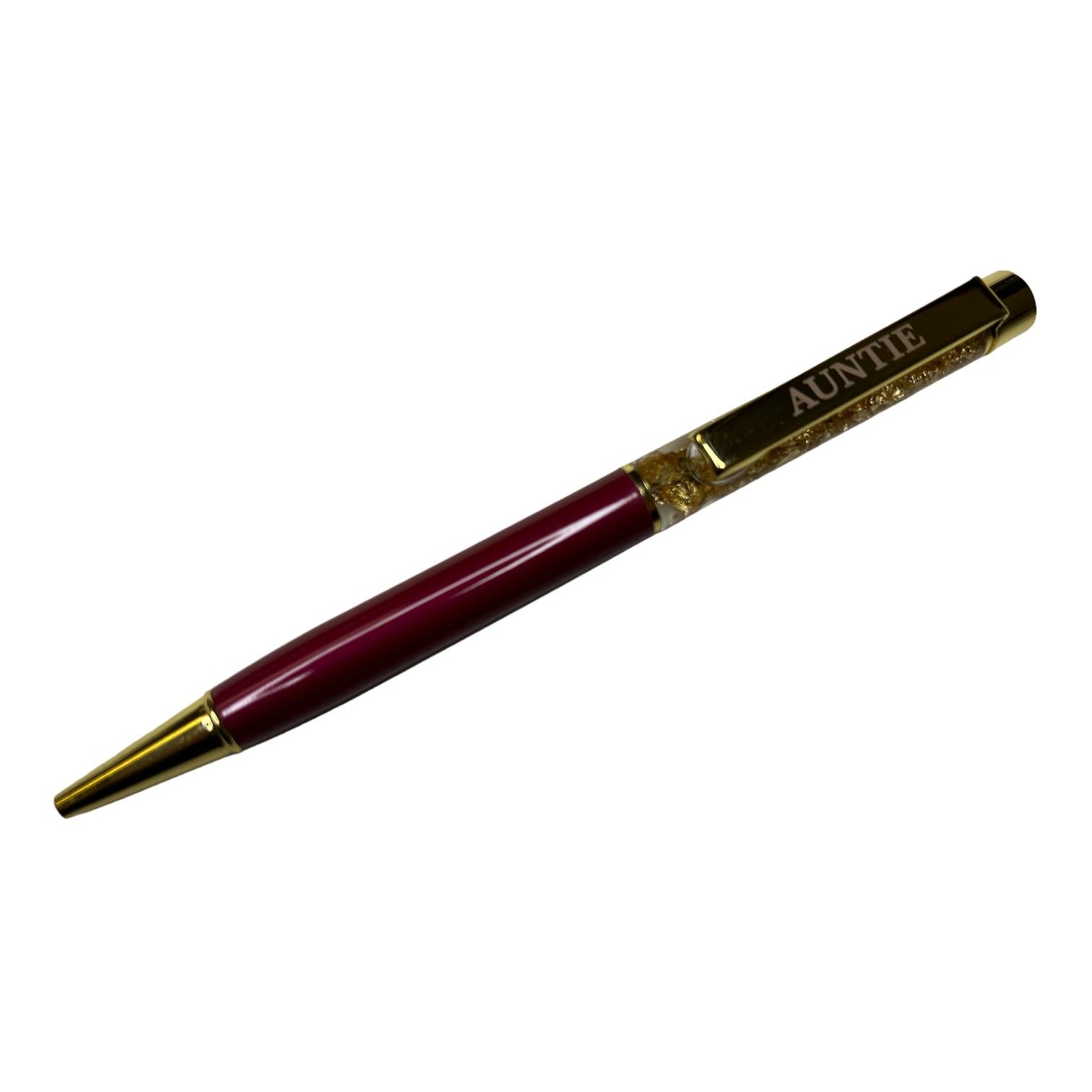 Auntie Captioned Gold Leaf Ballpoint Gift Pen