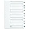 A4 White 1-10 Multi-Punched Reinforced Board Clear Tab Index