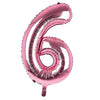 Giant Foil Light Pink 6 Number Balloon