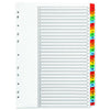 1-31 A4 White Multi-punched Reinforced Board Multi-Colour Numbered Index Tabs