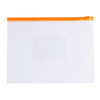 Pack of 12 A5 Clear Zippy Bags with Orange Zip