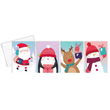 Box of 16 Cute Character Design Christmas Cards