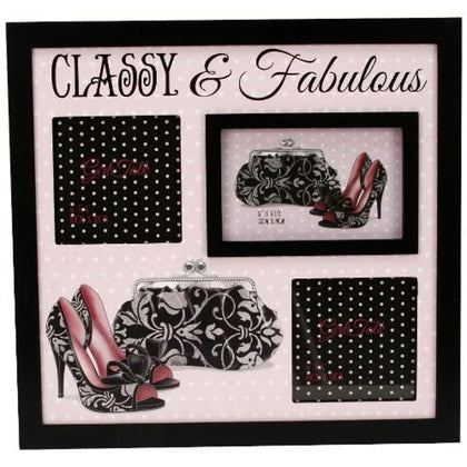 Classy & Fabulous Black & Pink Girly Photo Frame In a Gift Box