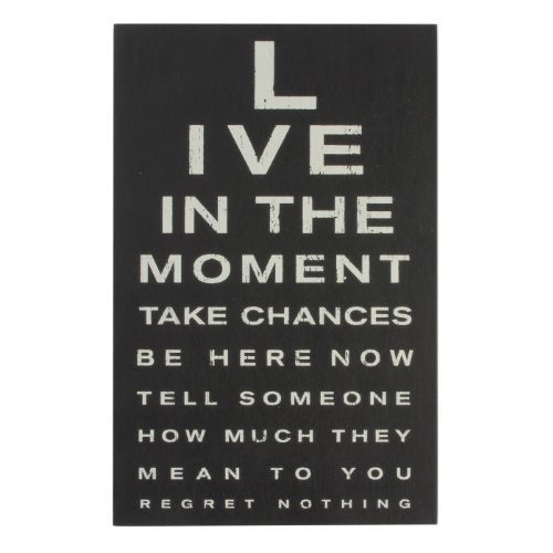 New View Eye Chart Plaque - Live in the Moment