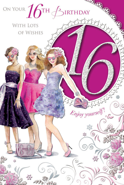 On Your 16th Birthday Open Female Celebrity Style Card