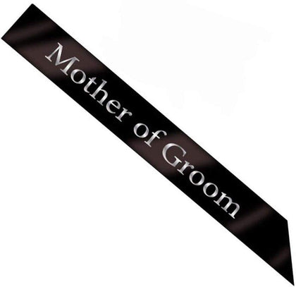 Mother Of The Groom Hen Party Sash Black and Silver