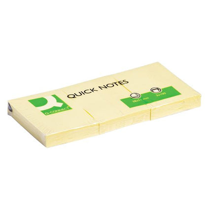 Pack of 12 Yellow Quick Notes 38 x 51mm