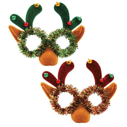 Christmas Reindeer Tinsel Jingle Bell Glasses