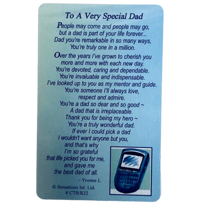 To a Very Special Dad. Sentimental Keepsake Wallet/Purse Greeting Card, GIFT ANY TIME