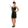 Black Flapper with Sequins Adult Fancy Dress Costume