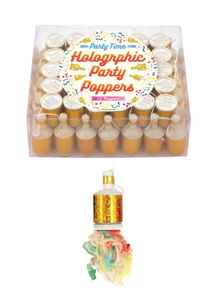 Box of 72 Gold Holographic Party Poppers
