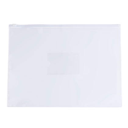 Pack of 12 A4 Clear Zippy Bags with White Zip
